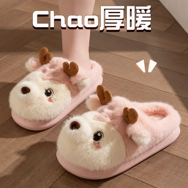 Cute Cartoon Lamb Cotton Slippers for Women 2025 New Couple Indoor Home Stuffed Autumn and Winter Cotton Slippers for Women - Image 7