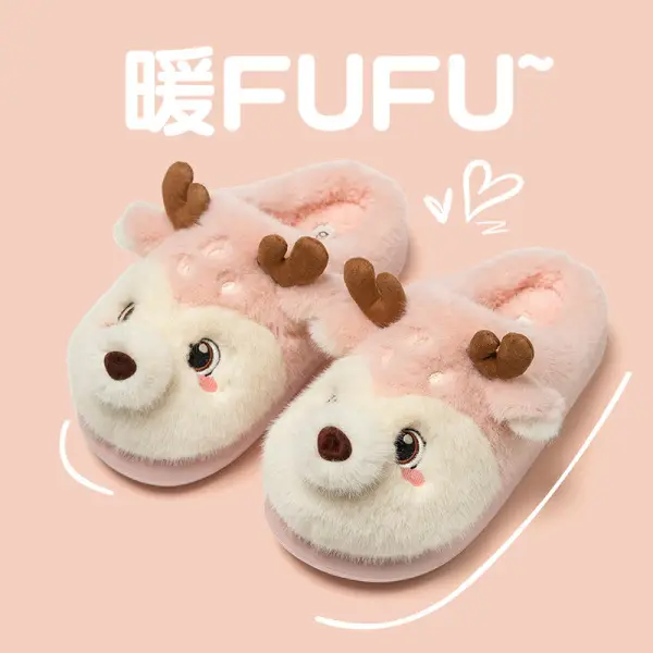Cute Cartoon Lamb Cotton Slippers for Women 2025 New Couple Indoor Home Stuffed Autumn and Winter Cotton Slippers for Women - Image 8