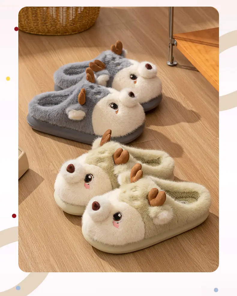 Cute Cartoon Lamb Cotton Slippers for Women 2025 New Couple Indoor Home Stuffed Autumn and Winter Cotton Slippers for Women — feature 10
