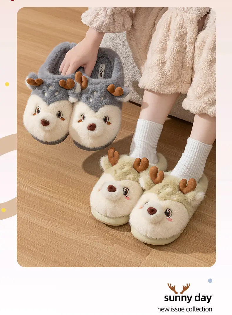 Cute Cartoon Lamb Cotton Slippers for Women 2025 New Couple Indoor Home Stuffed Autumn and Winter Cotton Slippers for Women — feature 13