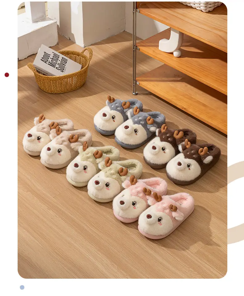 Cute Cartoon Lamb Cotton Slippers for Women 2025 New Couple Indoor Home Stuffed Autumn and Winter Cotton Slippers for Women — feature 14