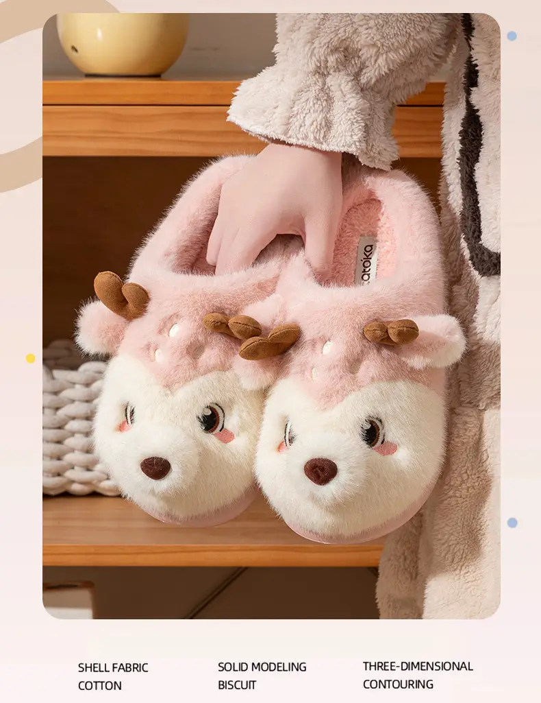 Cute Cartoon Lamb Cotton Slippers for Women 2025 New Couple Indoor Home Stuffed Autumn and Winter Cotton Slippers for Women — feature 9