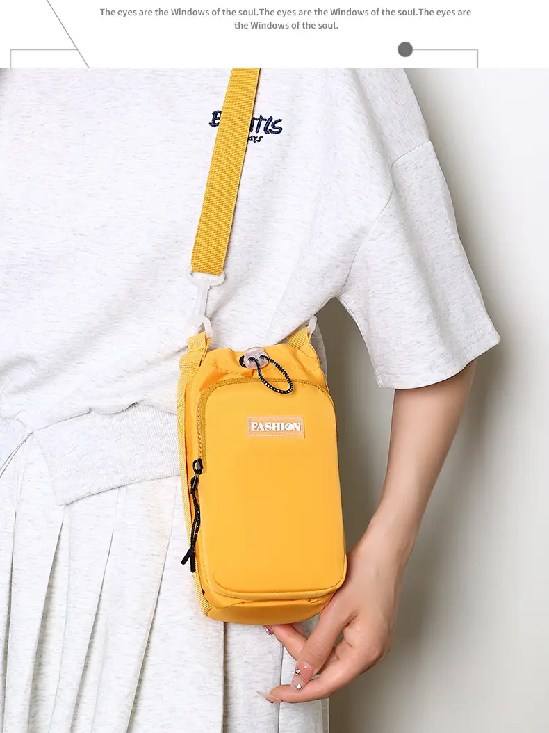 Lightweight Crossbody Water Cup Bag with Drawstring Closure — feature 44