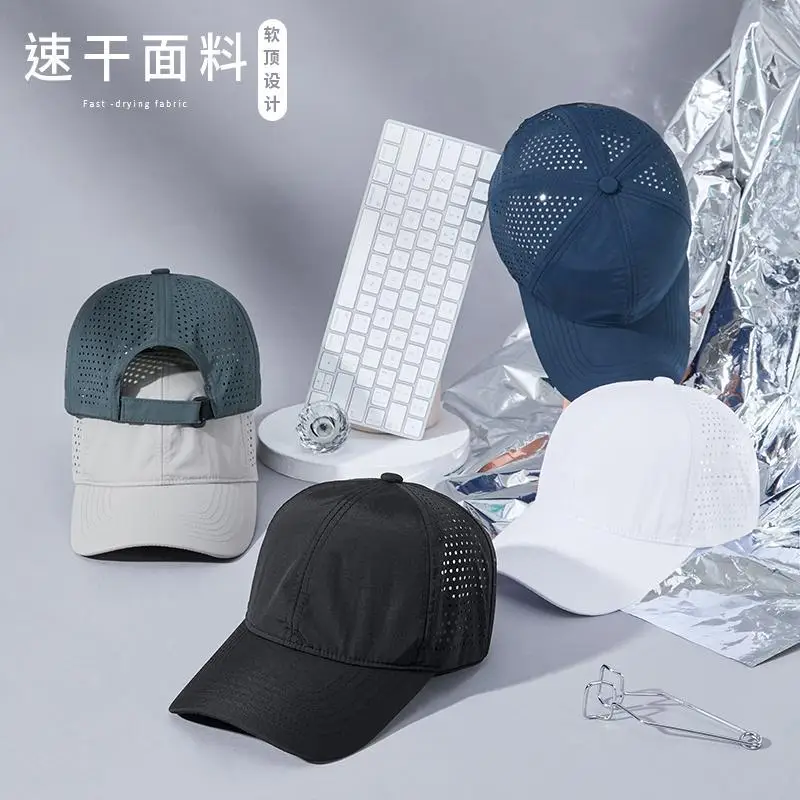Laser Mesh Baseball Cap Grey Perforated - Image 14
