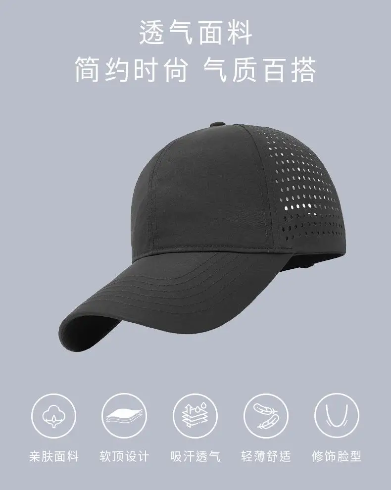 Laser Mesh Baseball Cap Grey Perforated — feature 14