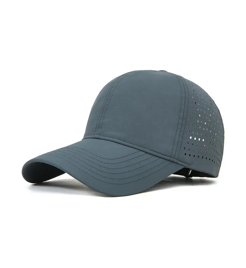 Laser Mesh Baseball Cap Grey Perforated - Image 11