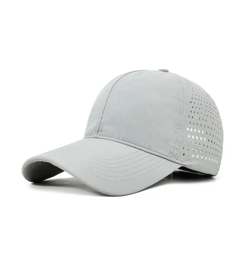 Laser Mesh Baseball Cap Grey Perforated - Image 2