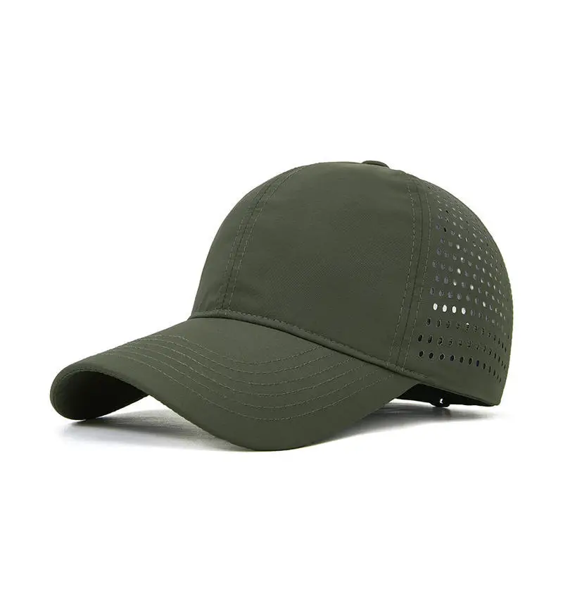 Laser Mesh Baseball Cap Grey Perforated - Image 6