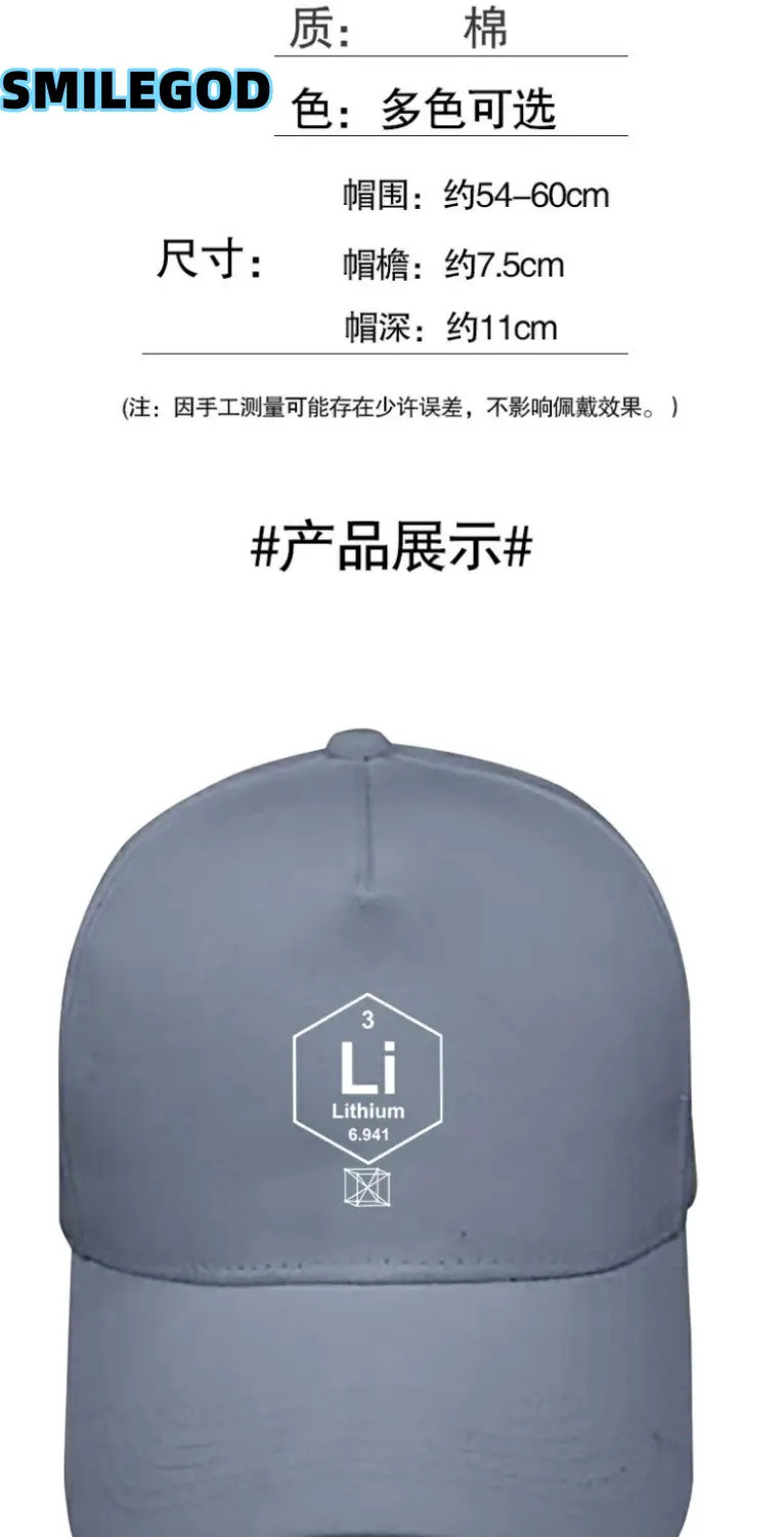 Mendeleev Periodic Table Cap Black Male Female — feature 2