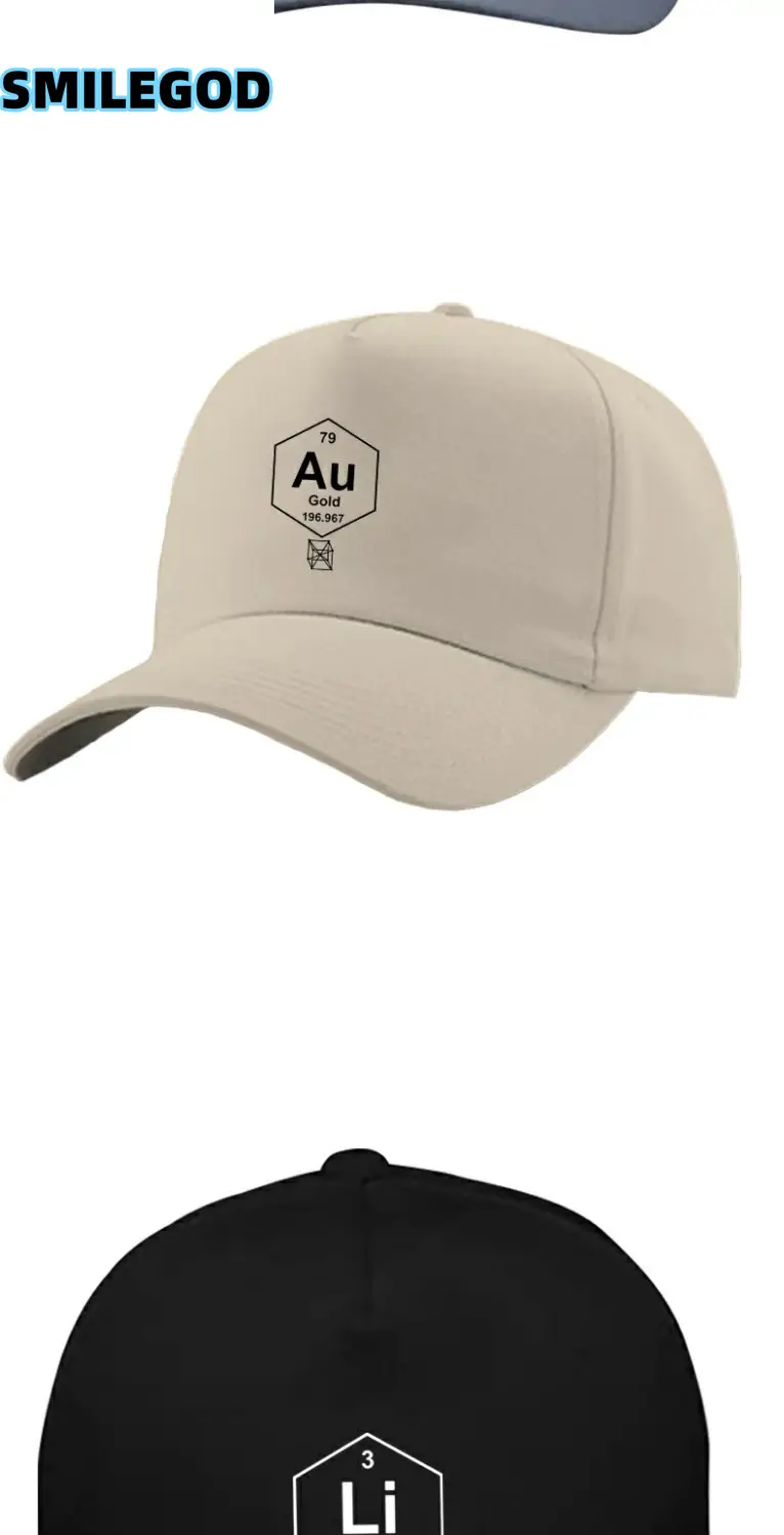 Mendeleev Periodic Table Cap Black Male Female — feature 3