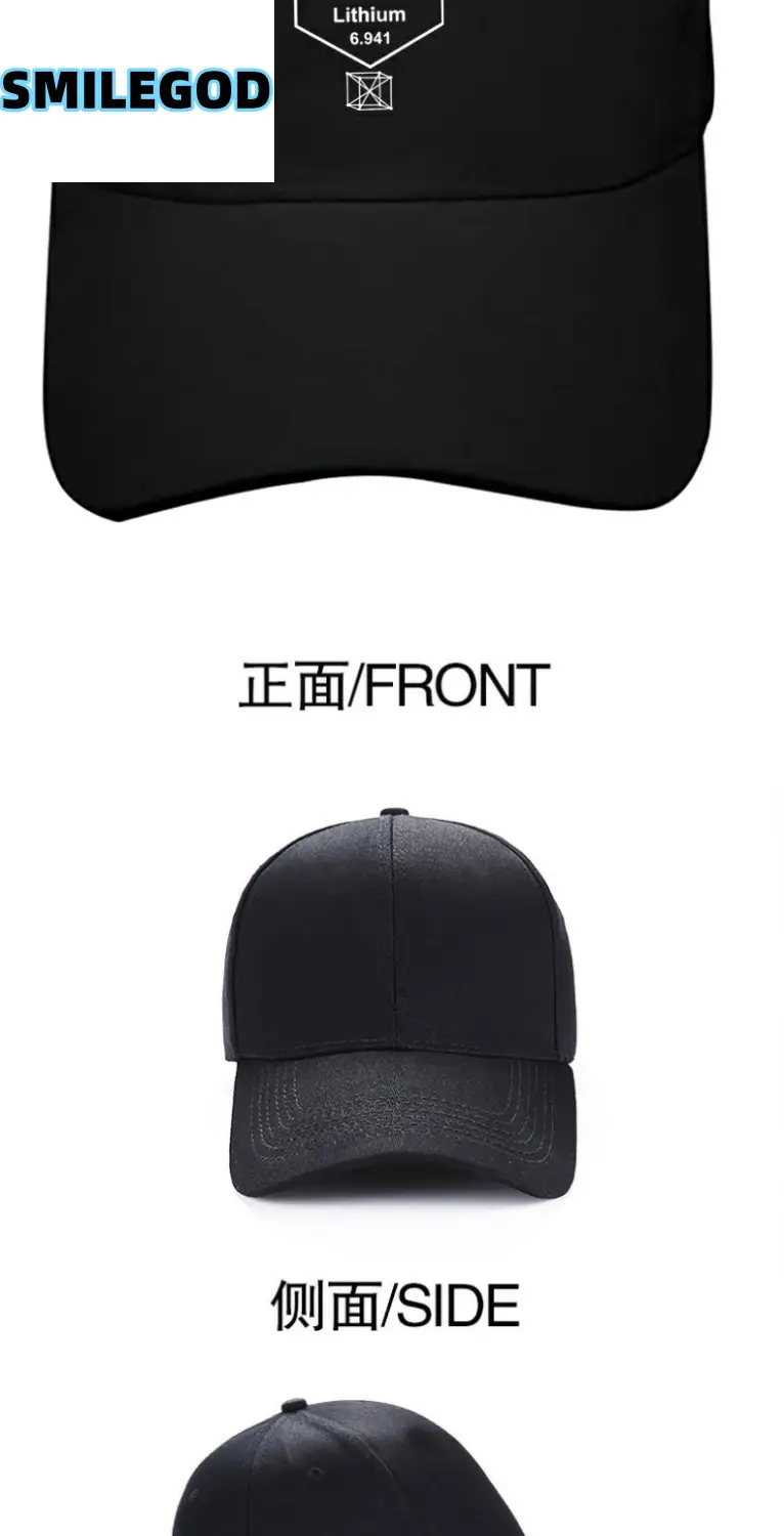 Mendeleev Periodic Table Cap Black Male Female — feature 4