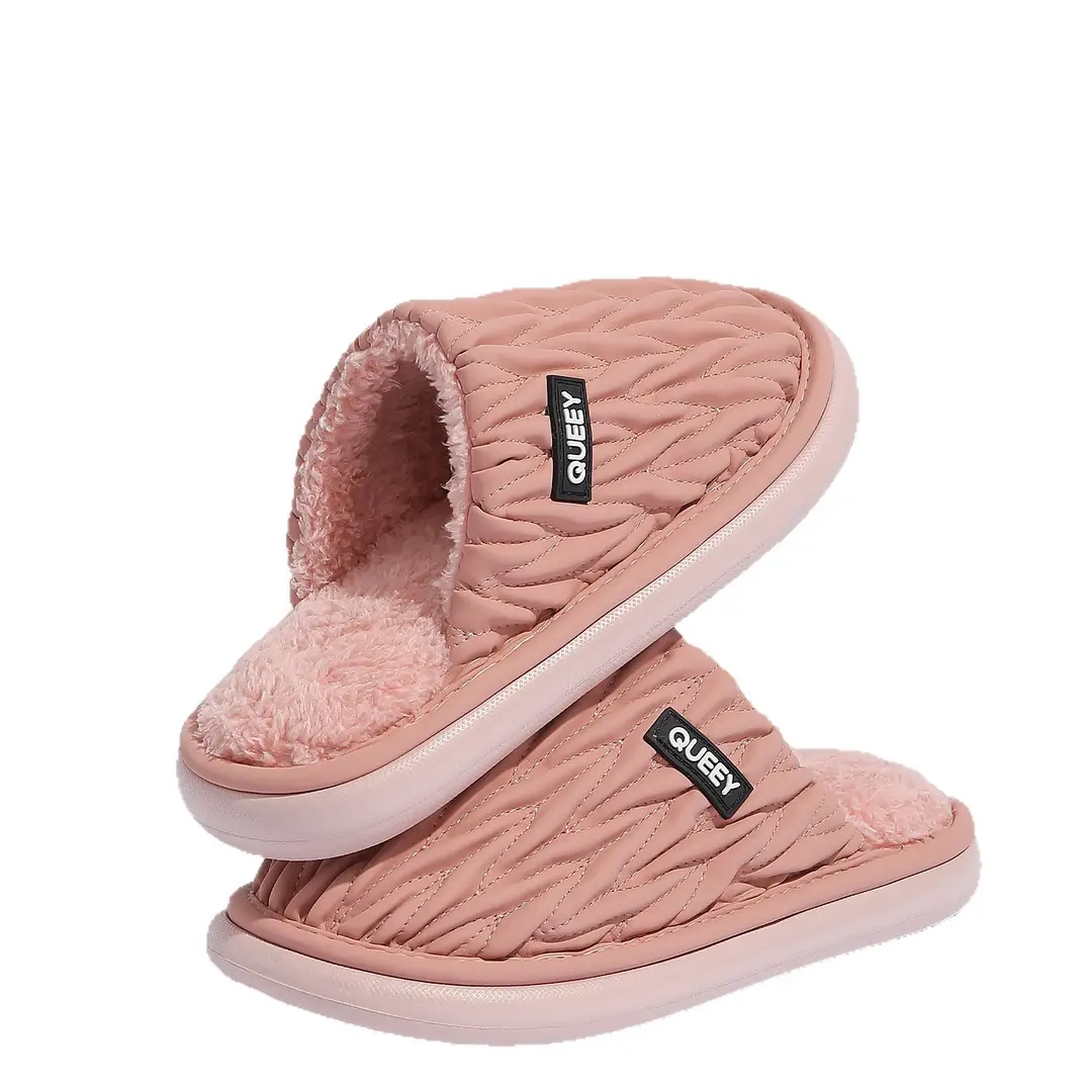 Cotton Slippers for Women in Winter 2025 New Anti-Slip Thick Sole Fleece-Lined Warm Antibacterial Deodorant Waterproof Toe Cotton Slippers for Men - Image 10
