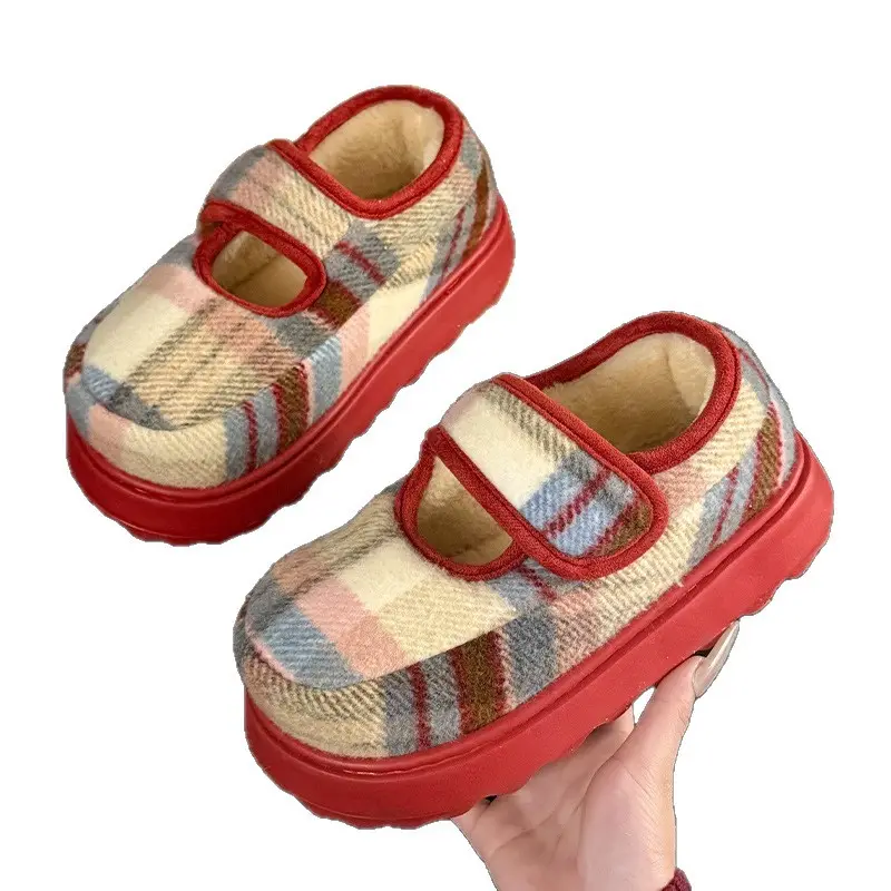 Retro Plaid Velcro Mary Jane Shoes for Women - Image 8