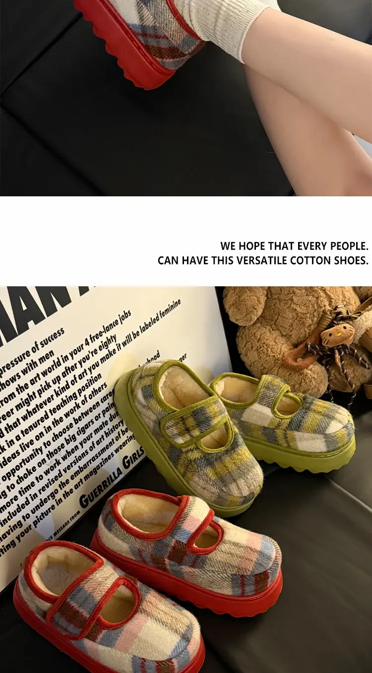Retro Plaid Velcro Mary Jane Shoes for Women — feature 13