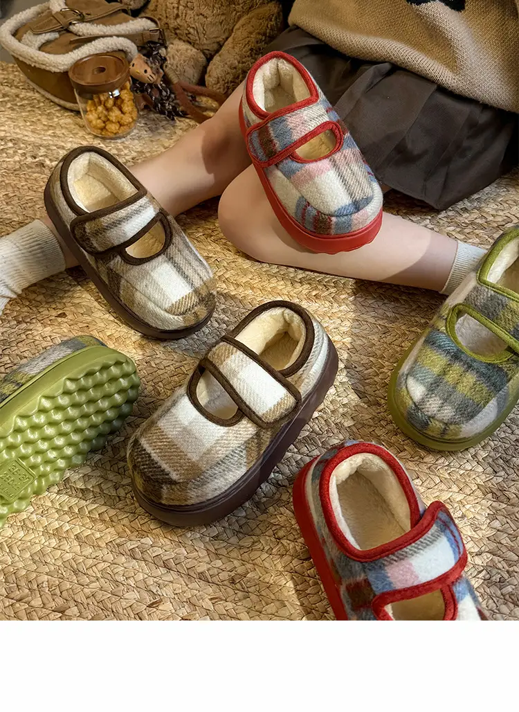 Retro Plaid Velcro Mary Jane Shoes for Women — feature 15
