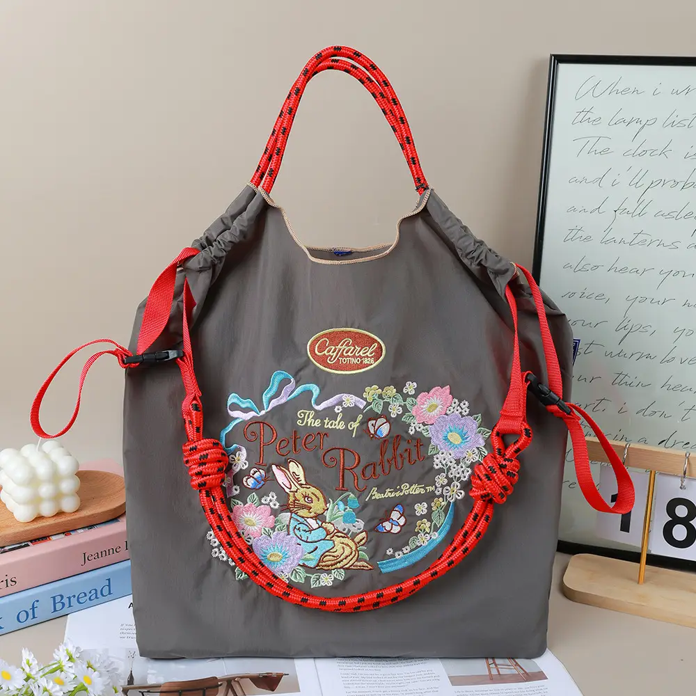 Embroidered Crossbody Bag Women Large Capacity Nylon Tote - Image 14