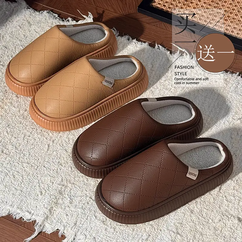 Women Cotton Slippers Winter Warm Waterproof Indoor - Image 6