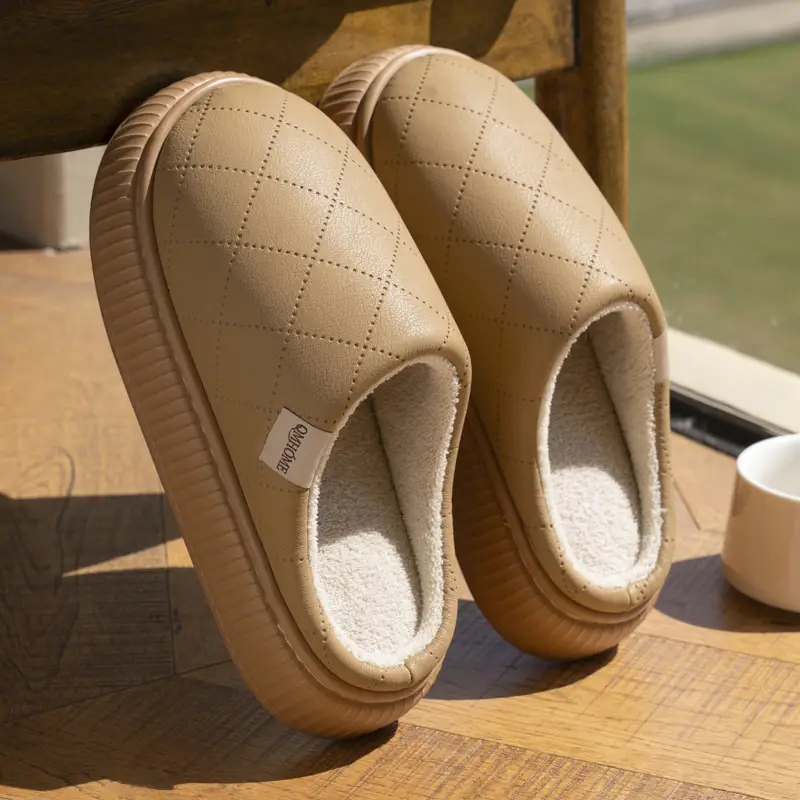 Women Cotton Slippers Winter Warm Waterproof Indoor - Image 2