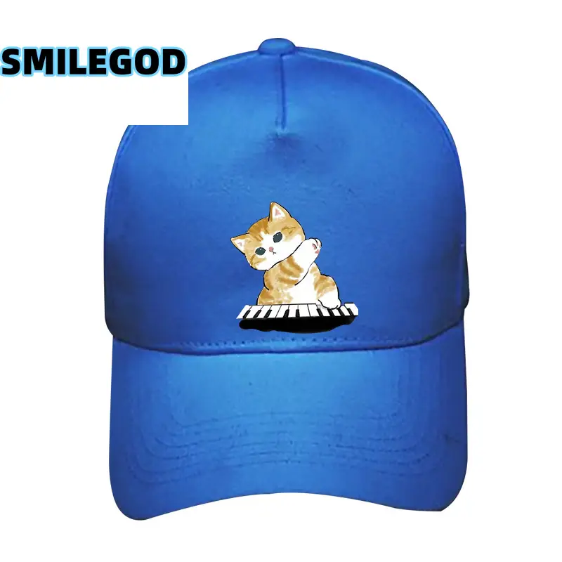 Cute Cat Graphic Red Baseball Cap Unisex - Image 3