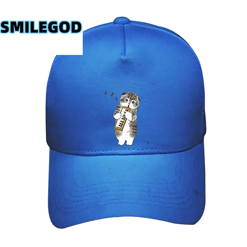 Cute Cat Graphic Red Baseball Cap Unisex - Image 4