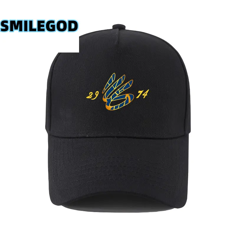 White 3 Point Cap with Gold 2974 Embroidery