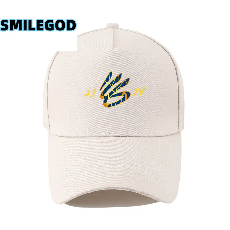 White 3 Point Cap with Gold 2974 Embroidery