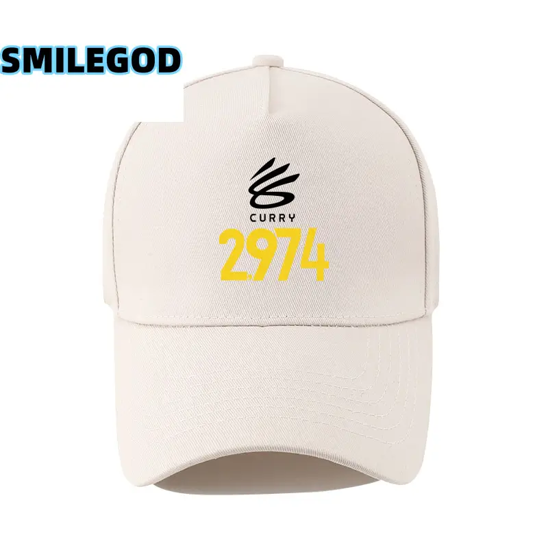 White 3 Point Cap with Gold 2974 Embroidery