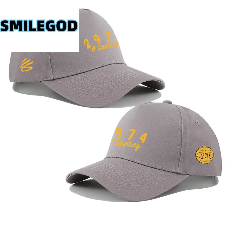 White 3 Point Cap with Gold 2974 Embroidery