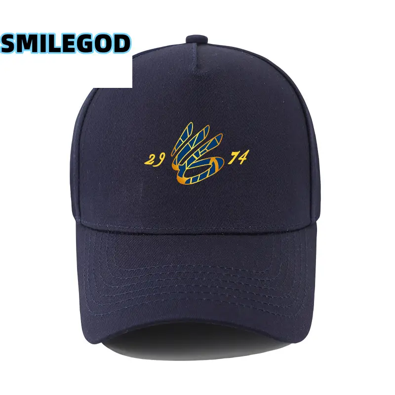 White 3 Point Cap with Gold 2974 Embroidery