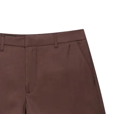 Brown Belted Jacket Shorts Suit for Women — feature 14