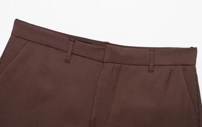 Brown Belted Jacket Shorts Suit for Women — feature 6