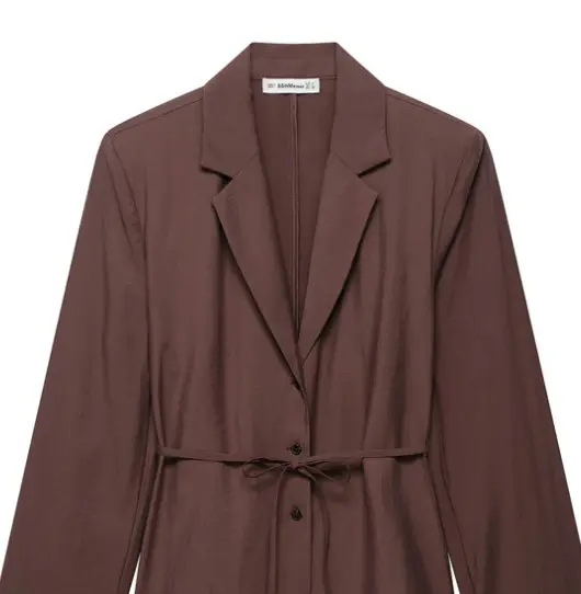 Brown Belted Jacket Shorts Suit for Women — feature 7