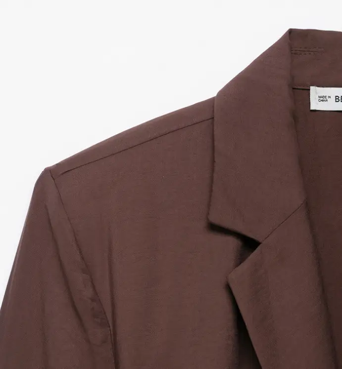 Brown Belted Jacket Shorts Suit for Women — feature 9