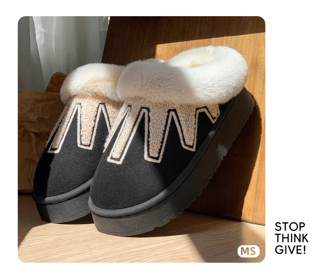 Cross-Border New Style Comfortable Home Warm Winter Embroidered Warm Cotton Slippers for Men and Women Couples Indoor Cotton Slippers Wholesale — feature 8