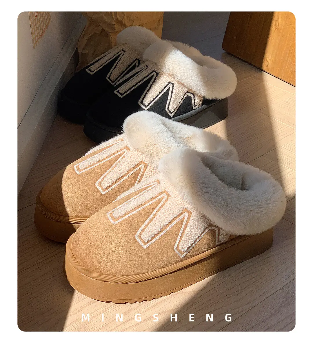 Cross-Border New Style Comfortable Home Warm Winter Embroidered Warm Cotton Slippers for Men and Women Couples Indoor Cotton Slippers Wholesale — feature 9