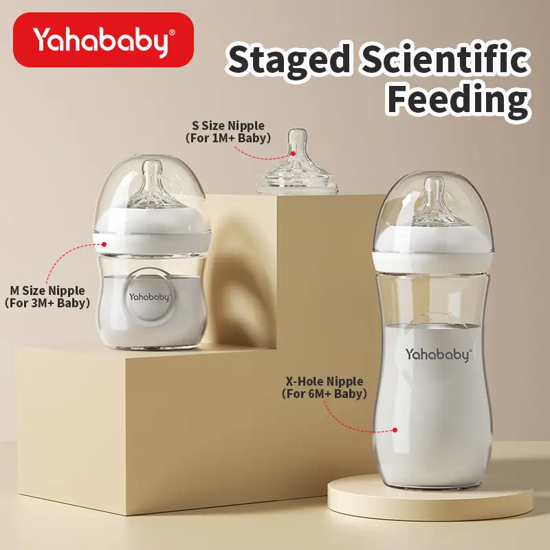Yahababy55 Caliber Baby Bottle Wide Diameter Anti-Flatulence Newborn Baby 0-6 Months Bottle