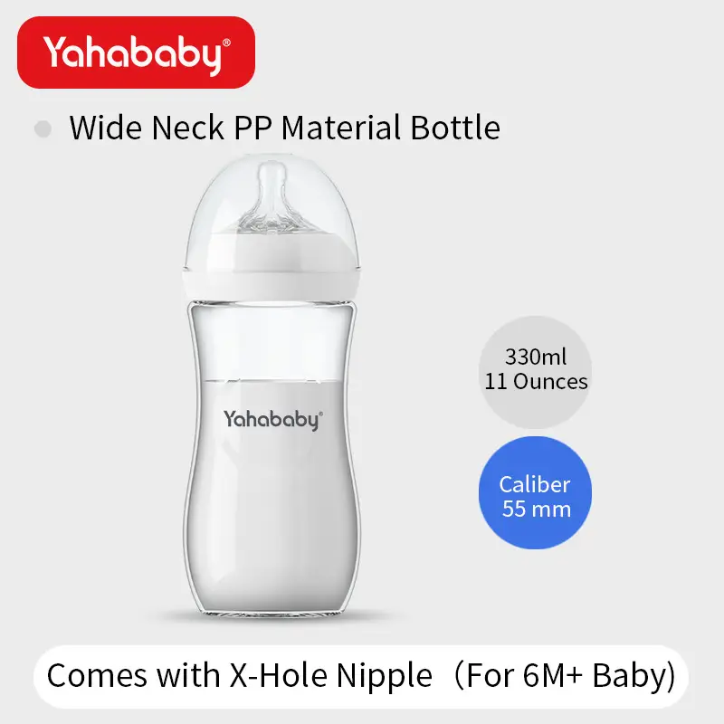 Yahababy55 Caliber Baby Bottle Wide Diameter Anti-Flatulence Newborn Baby 0-6 Months Bottle