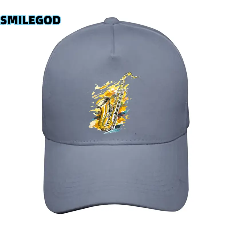 Men Women Saxophone Graphic Cap Grey - Image 18