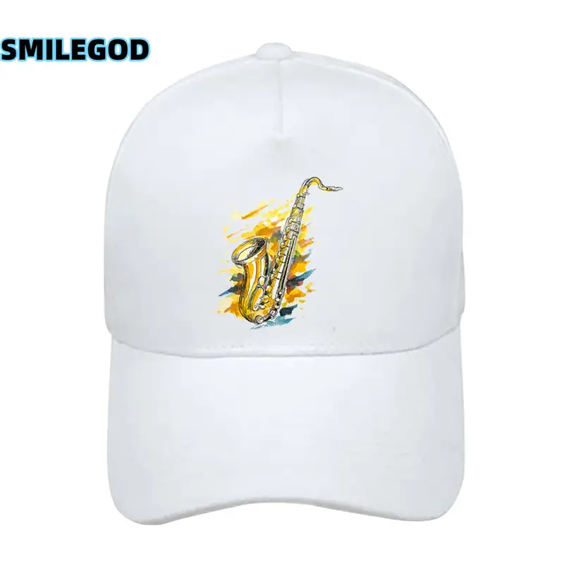 Men Women Saxophone Graphic Cap Grey - Image 3