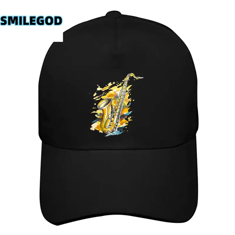 Men Women Saxophone Graphic Cap Grey - Image 8
