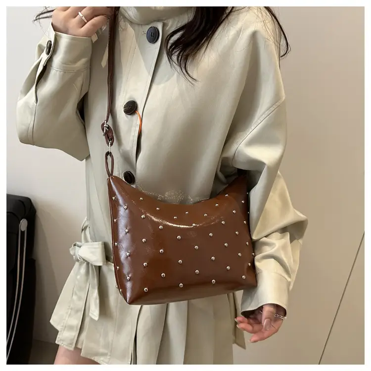 White Rivet Crossbody Bag Women Office Commute — feature 16