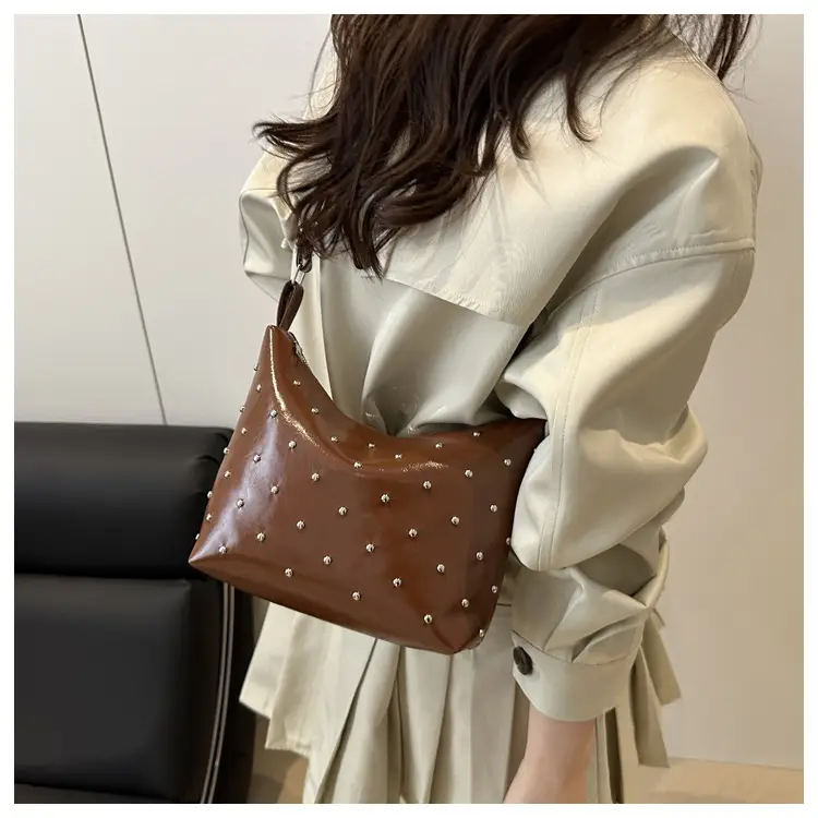 White Rivet Crossbody Bag Women Office Commute — feature 17