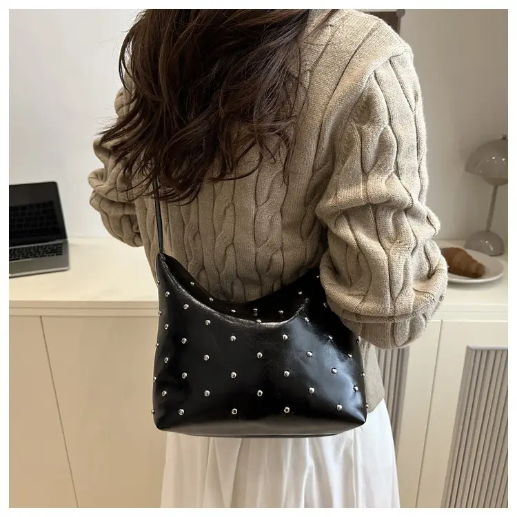 White Rivet Crossbody Bag Women Office Commute — feature 18