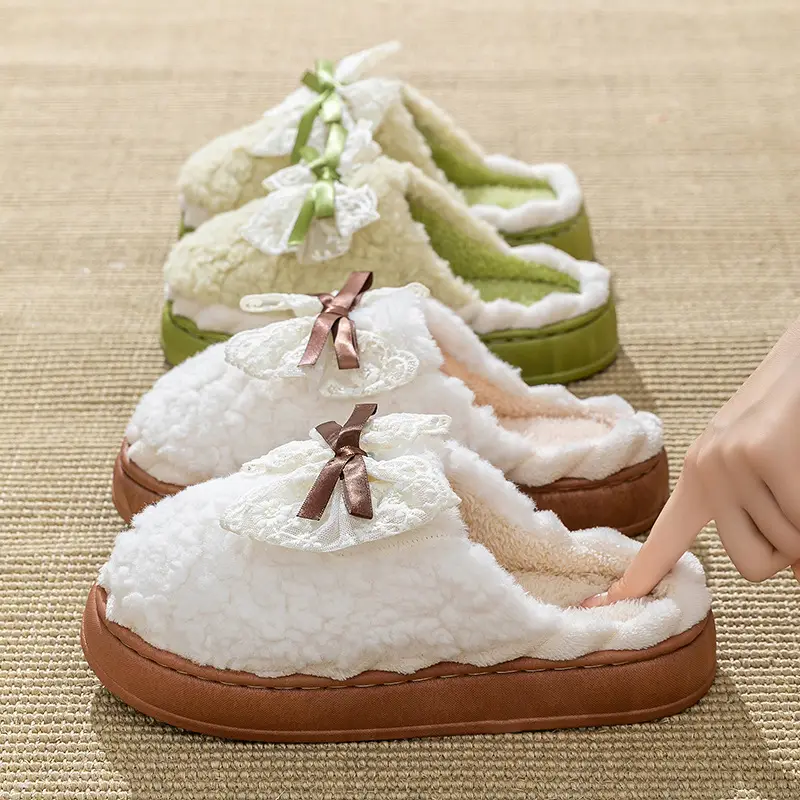 Thick-Soled Furry Slippers for Women 2025 Autum New Cute Plush Slippers for Home Indoor Couple Cotton Slippers for Women - Image 7