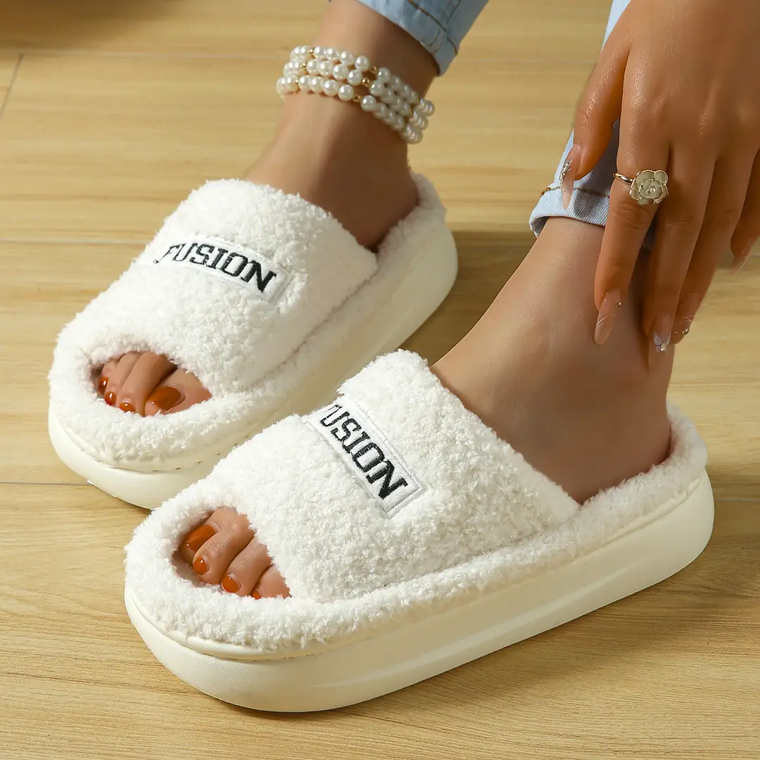 2025 New Cute Furry Slippers for Women in Autumn and Winter Home Indoor Warm Anti-Slip Eva Deodorant Cotton Shoes for Outer Wear - Image 5