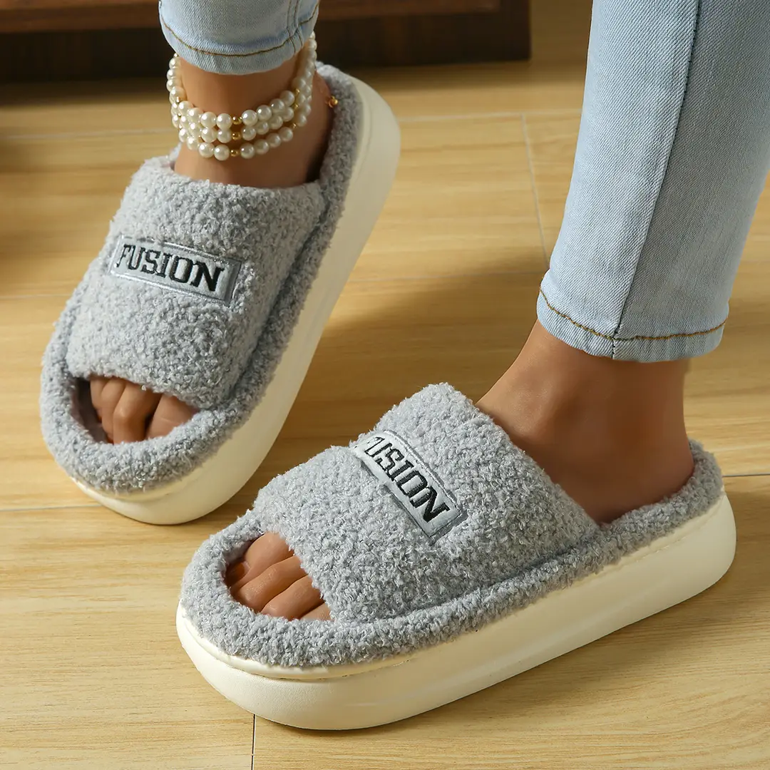 2025 New Cute Furry Slippers for Women in Autumn and Winter Home Indoor Warm Anti-Slip Eva Deodorant Cotton Shoes for Outer Wear - Image 7