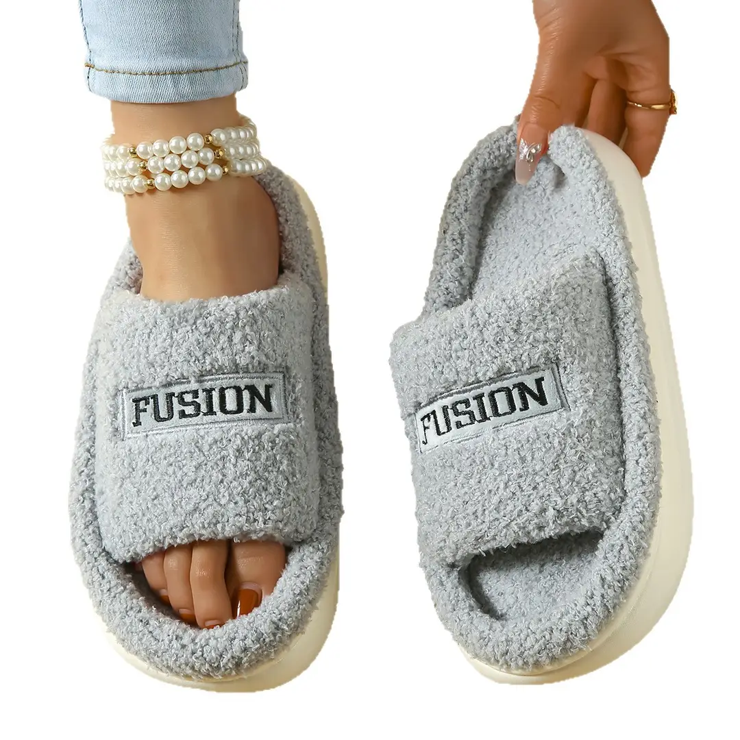 2025 New Cute Furry Slippers for Women in Autumn and Winter Home Indoor Warm Anti-Slip Eva Deodorant Cotton Shoes for Outer Wear - Image 8