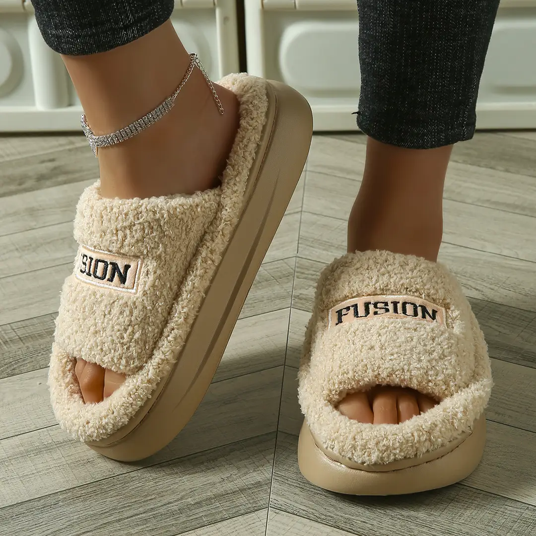 2025 New Cute Furry Slippers for Women in Autumn and Winter Home Indoor Warm Anti-Slip Eva Deodorant Cotton Shoes for Outer Wear — feature 5