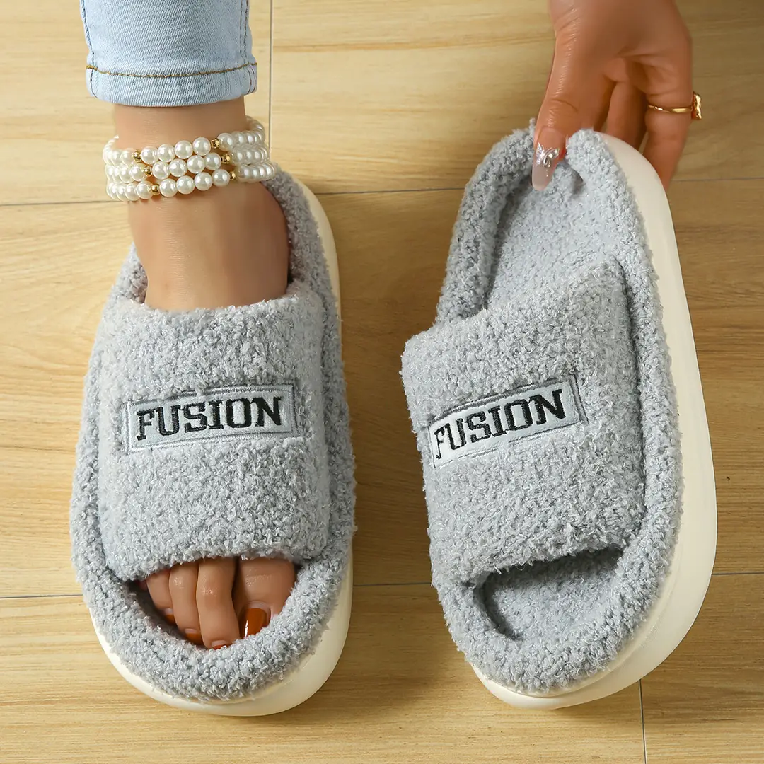 2025 New Cute Furry Slippers for Women in Autumn and Winter Home Indoor Warm Anti-Slip Eva Deodorant Cotton Shoes for Outer Wear - Image 3