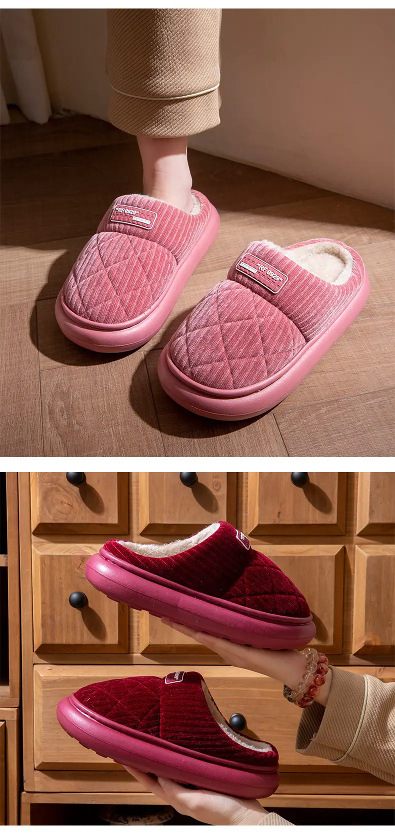 Women's Red Cotton Slippers for Winter 2025 — feature 12
